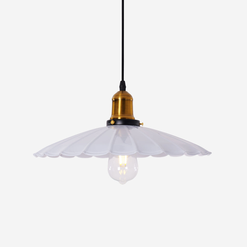 White Iron Pendant Light | Adjustable E27 Ceiling Lamp