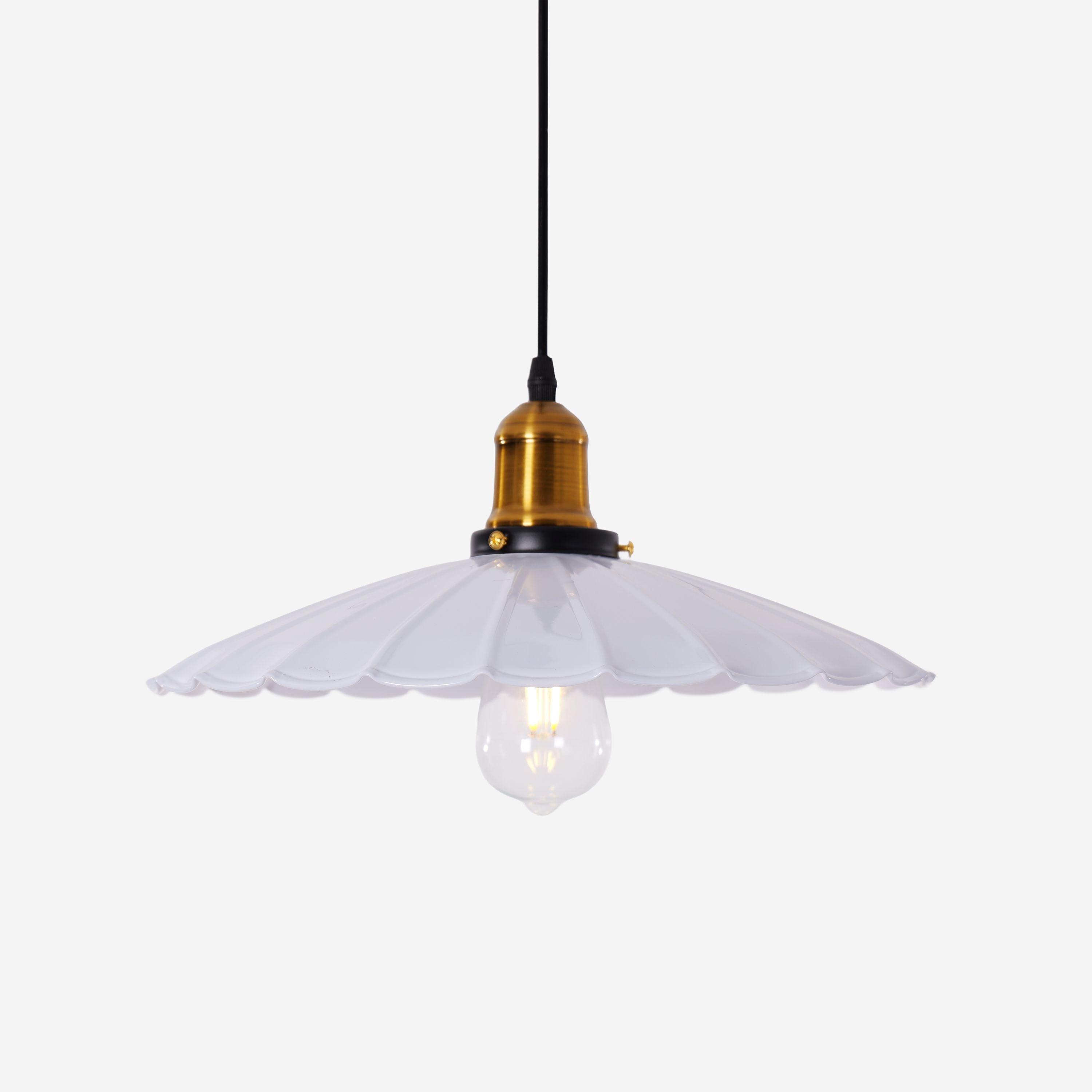 White Iron Pendant Light | Adjustable E27 Ceiling Lamp