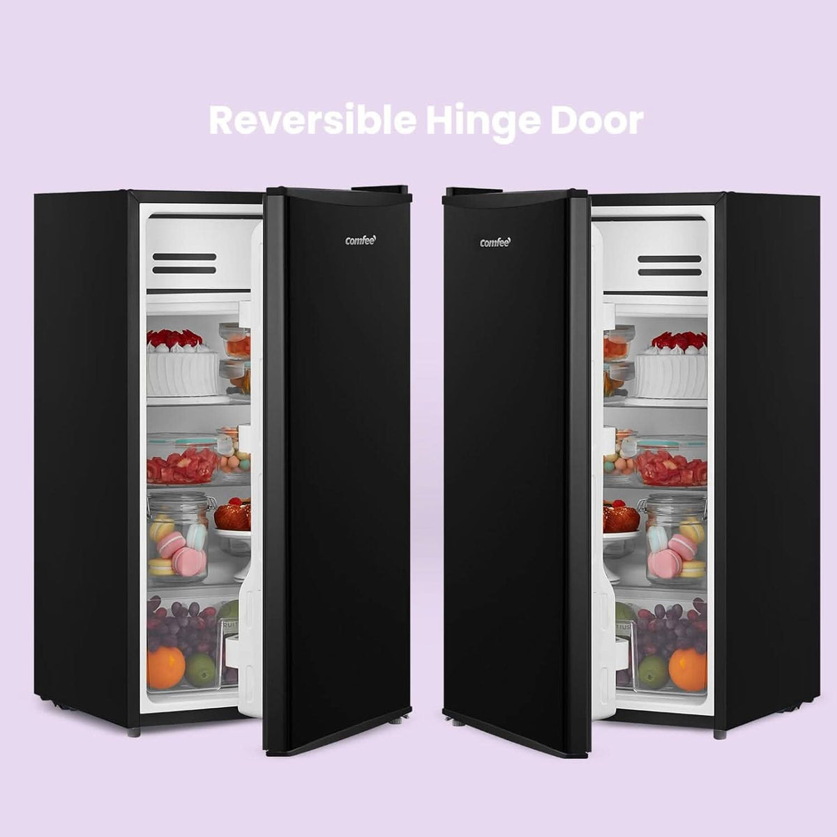 COMFEE Black/White 93L Small Fridge with Cooler Box