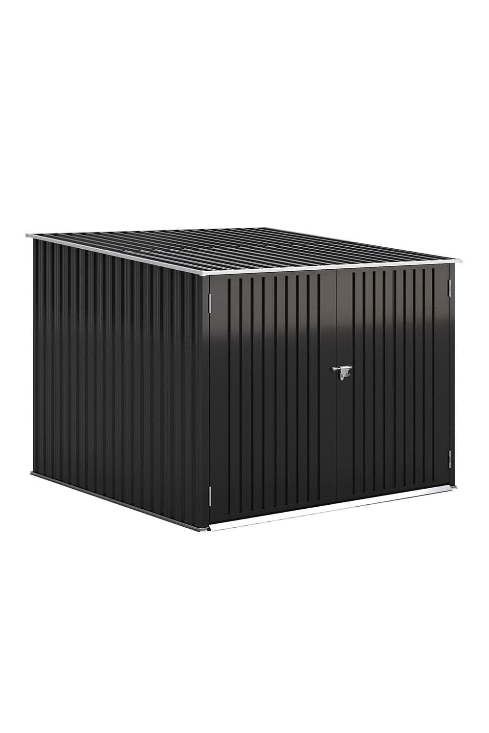 6ft Gardens Plan Galvanized Steel Bicycle Storage Shed Charcoal Black