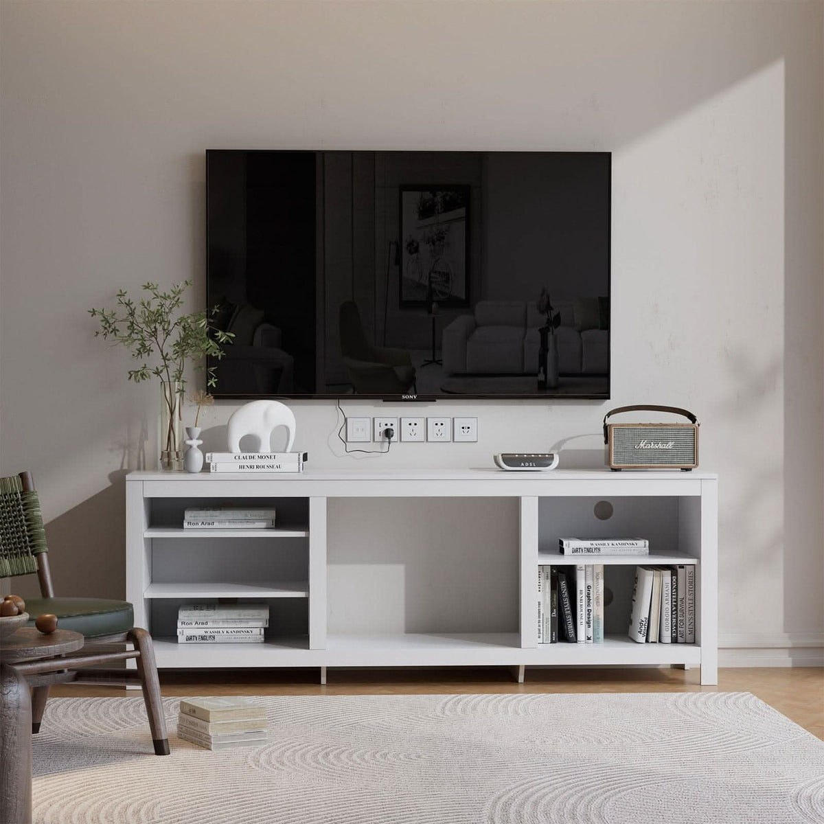 23Inch Electric Fireplace with TV Stand | 12 Flame Colours, Remote Control