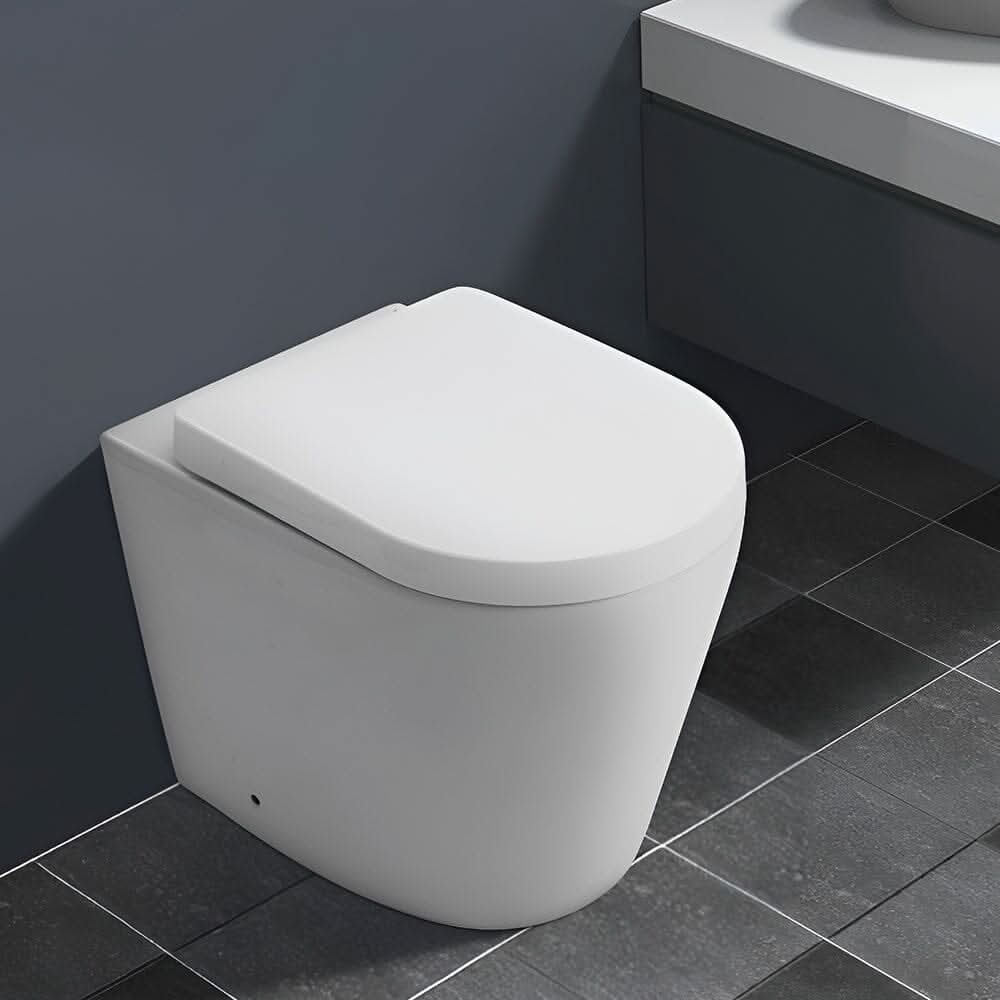 35cm W White Bathroom Wall Mounted Elongated Toilet