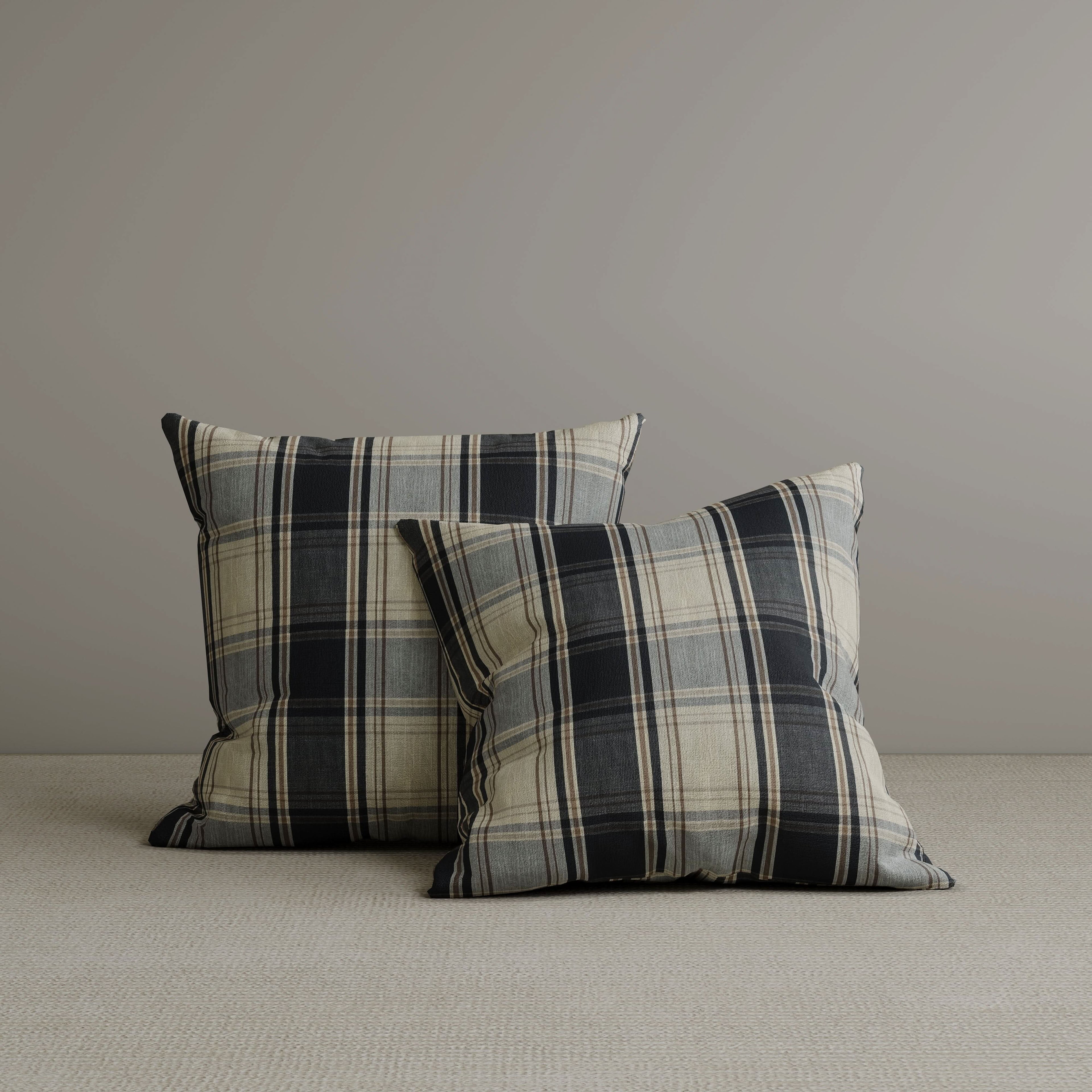 ‍Square Exclusive Design Cushion in Midnight Black Plaid Cotton Linen, 45*45CM (100% off)
