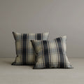 Square Exclusive Design Cushion in Midnight Black Plaid Cotton Linen, 45*45CM