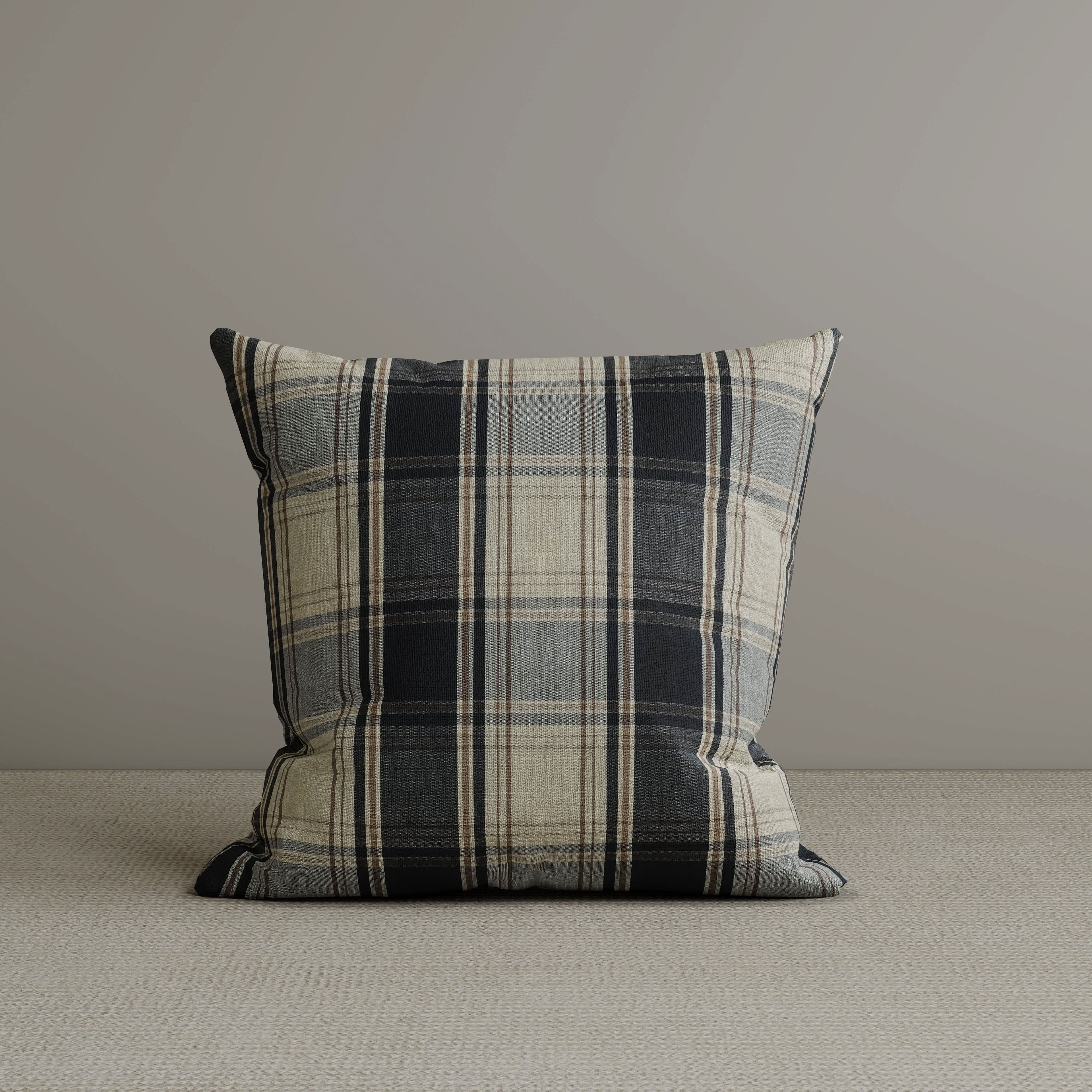 ‍Square Exclusive Design Cushion in Midnight Black Plaid Cotton Linen, 45*45CM (100% off)