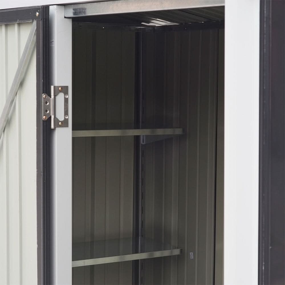 3X5ft Metal Storage Shed with Rack Patio Garden Tool House