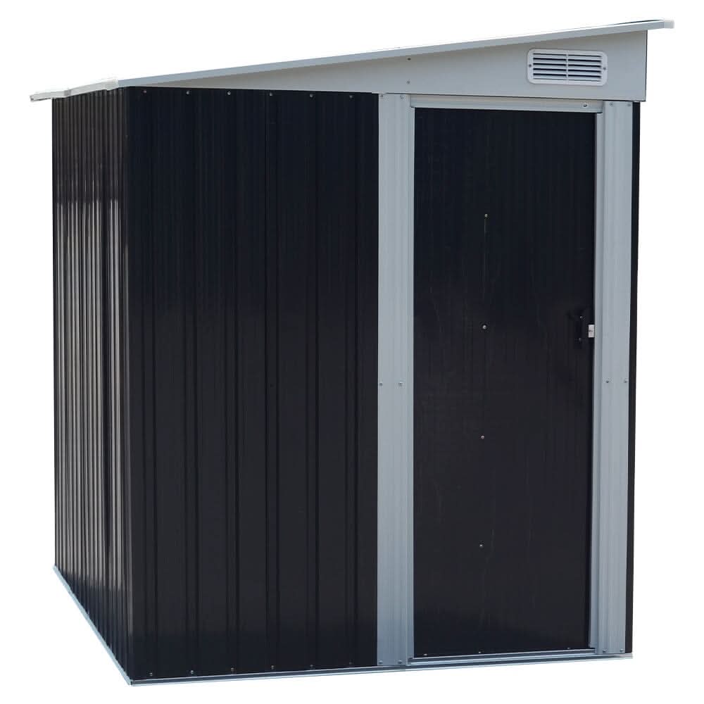 5X7 ft Metal Pent Roof Garden Tool Shed Outdoor Patio Storage House