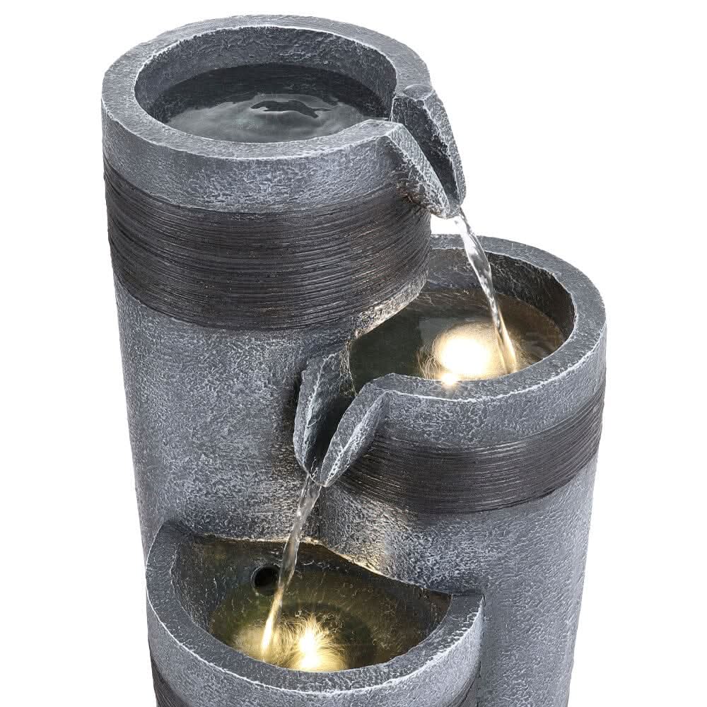 Outdoor Decor Solar-Powered Water Fountain Decor with LED Light