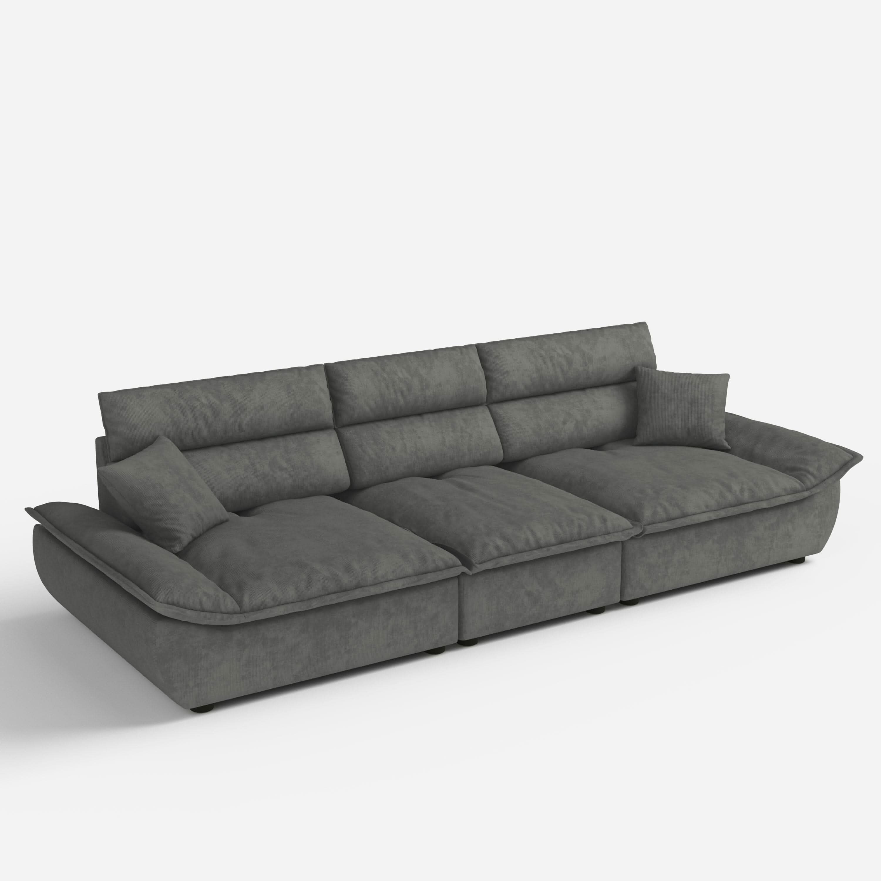 Cottonfy Adjustable Backrest Sailboat  Corduroy Sofa Green
