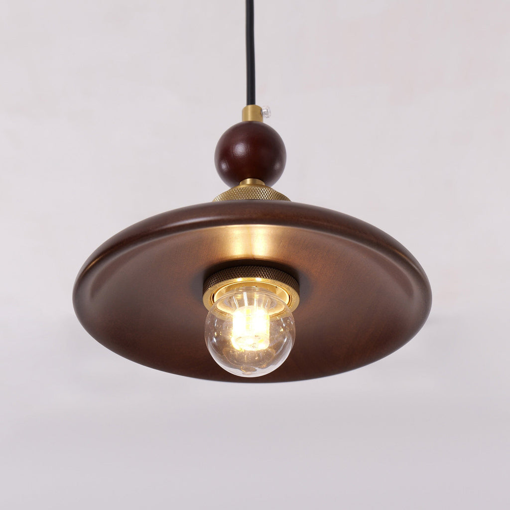 3-Light Walnut Wood Mini Pendant Light | E27 Ceiling Lamp