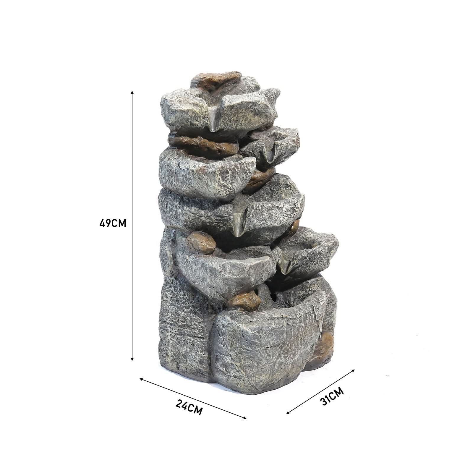 49CM Height Garden Cascading Waterfall Tiered Water Fountain Pump