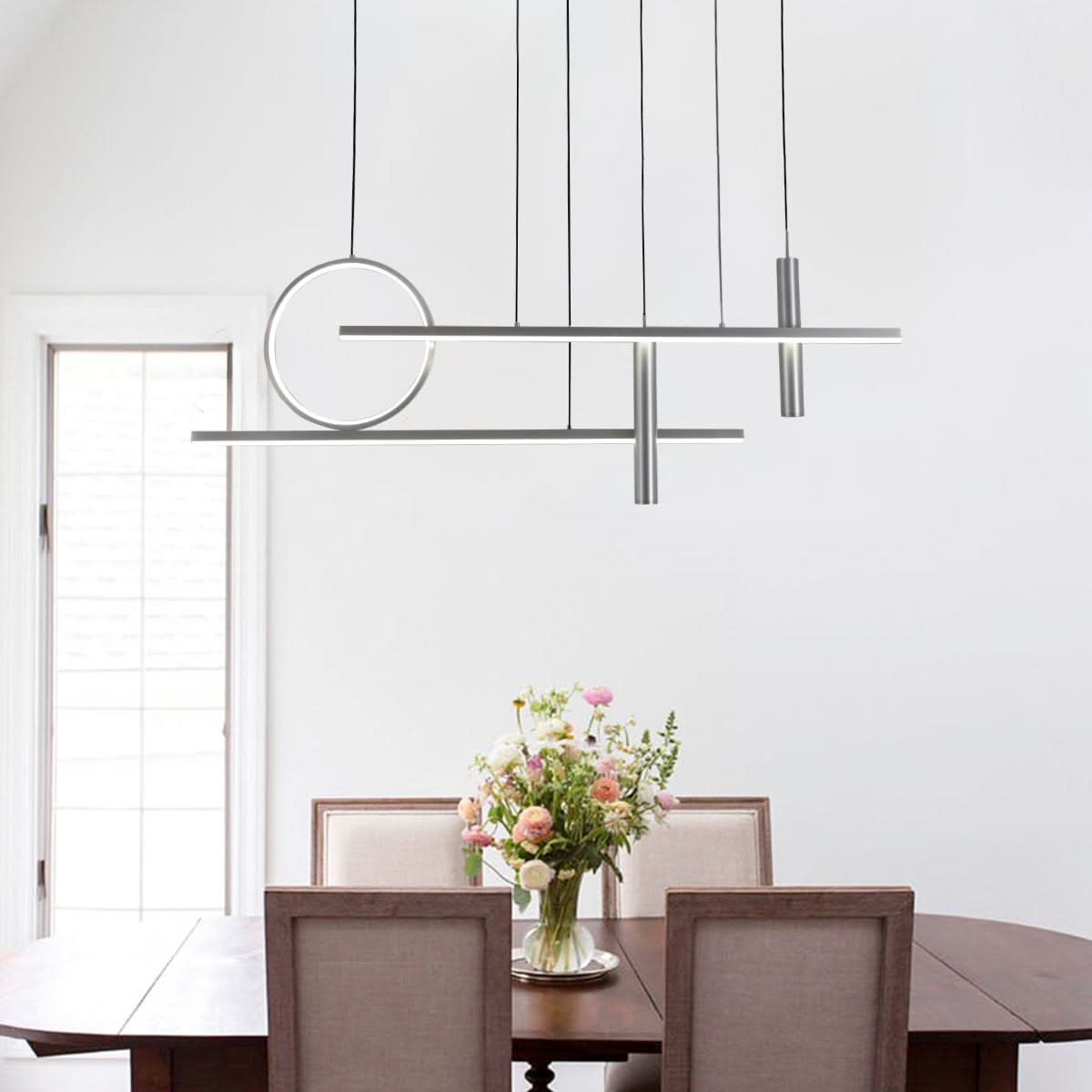 Lightsin LED Modern Linear Geometric Metal Pendant Light
