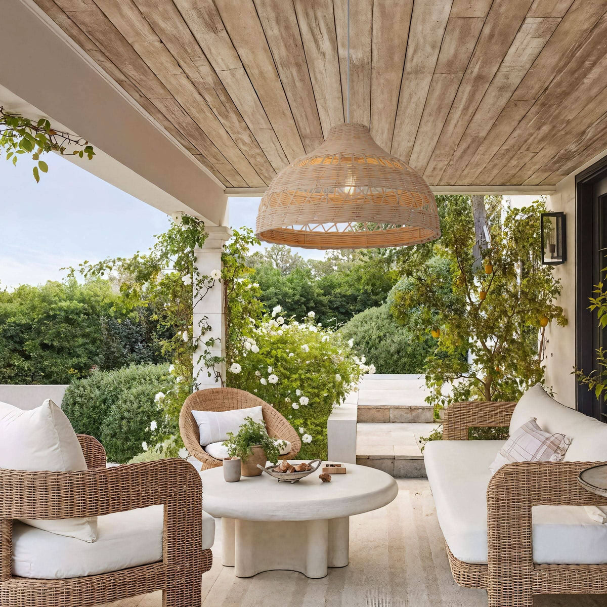‍Lightsin Cella-Natural Rattan Pendant Light - Handwoven Ceiling Light, Durable & Rustic (100% off)