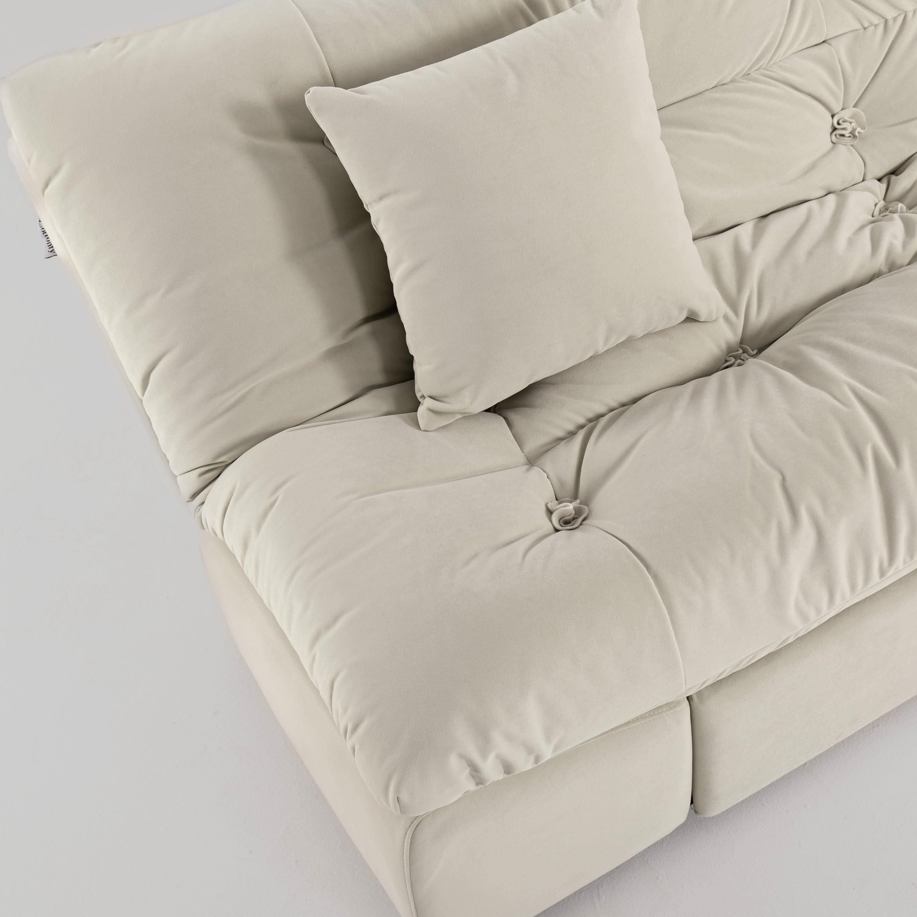 Cottonfy Upgrade Cream Cloud Double Folding Sofa Bed with Storage