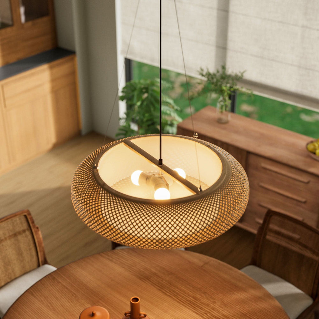 Lightsin Lutta-Natural Bamboo Pendant Light for Warm Ambiance Décor