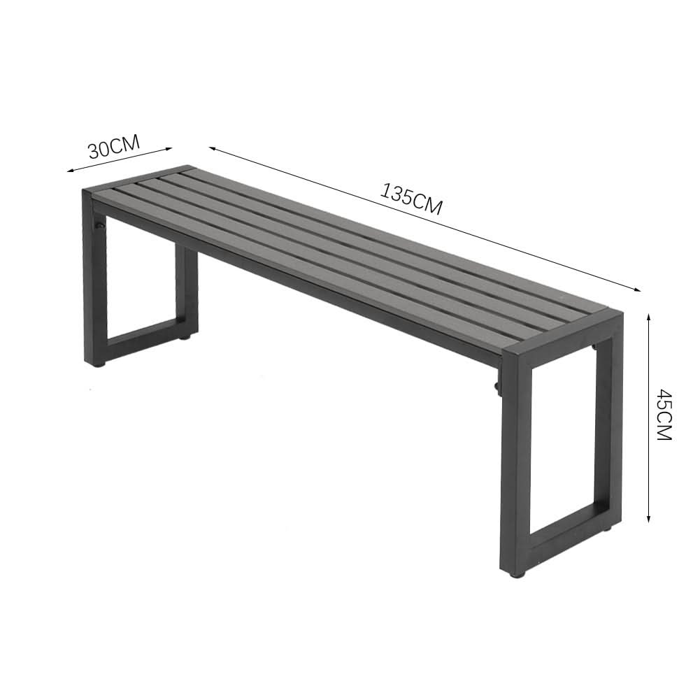 6 - Person 150cm Long Iron Outdoor Dining Set Garden Table and Bench