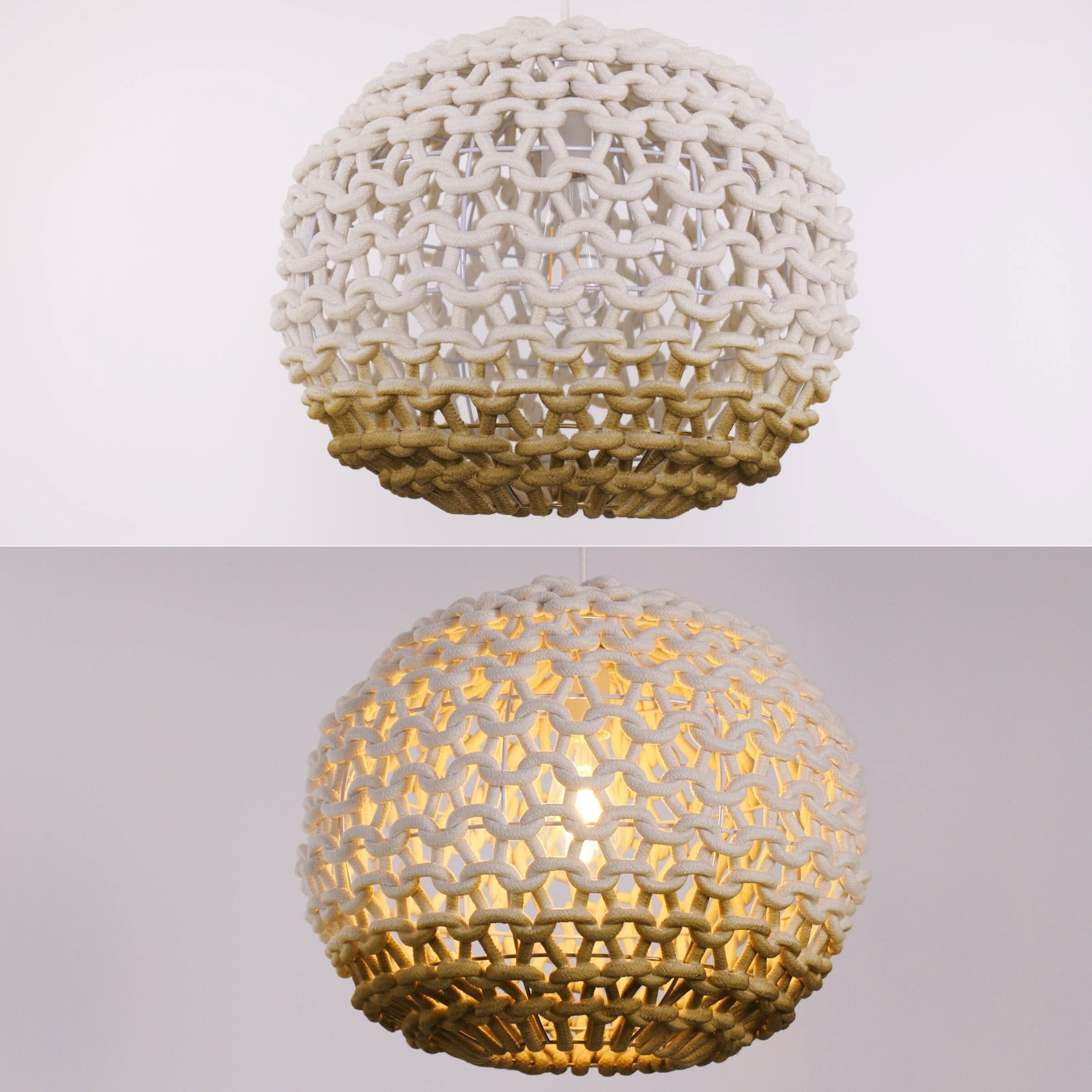 Lightsin Pendant Ceiling Light with Artisanal Globe-Shaped Cotton Rope for Natural Elegance