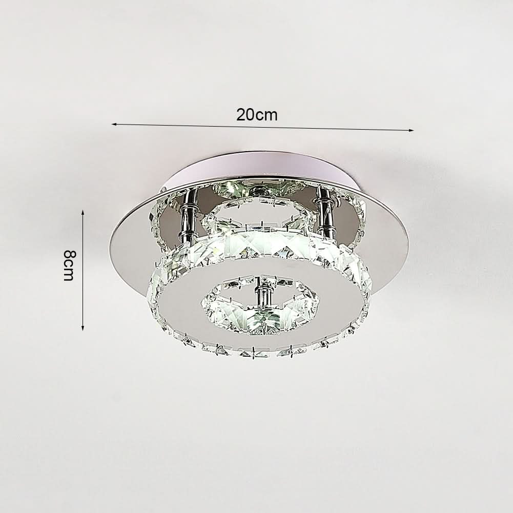 30cm W Stacked LED Ceiling Light with Crystal Rims Energy Saving