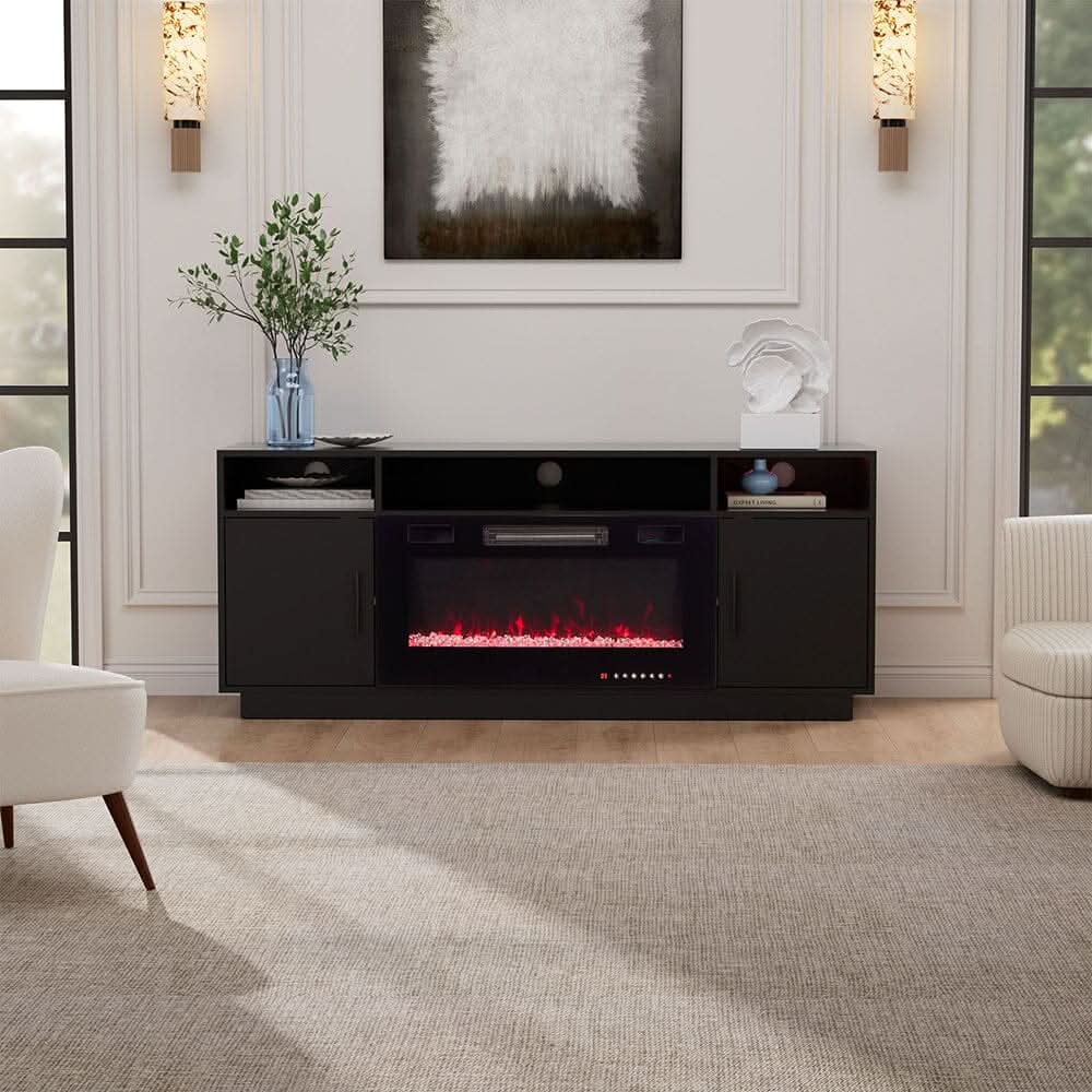 30Inch Electric Fireplace TV Stand | Large Media Cabinet with 24 Colour Options
