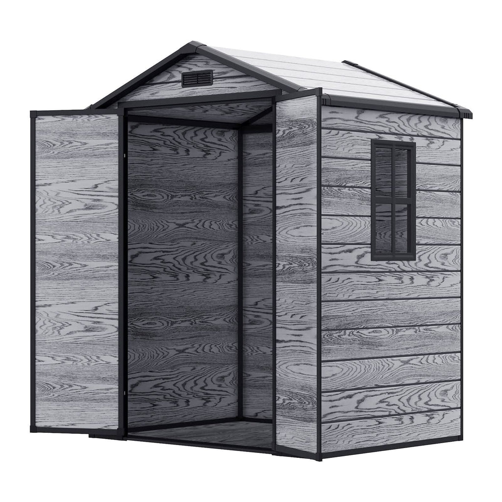 6x4ft Plastic Corrosion-Resistant Garden Storage Shed with Lockable Door