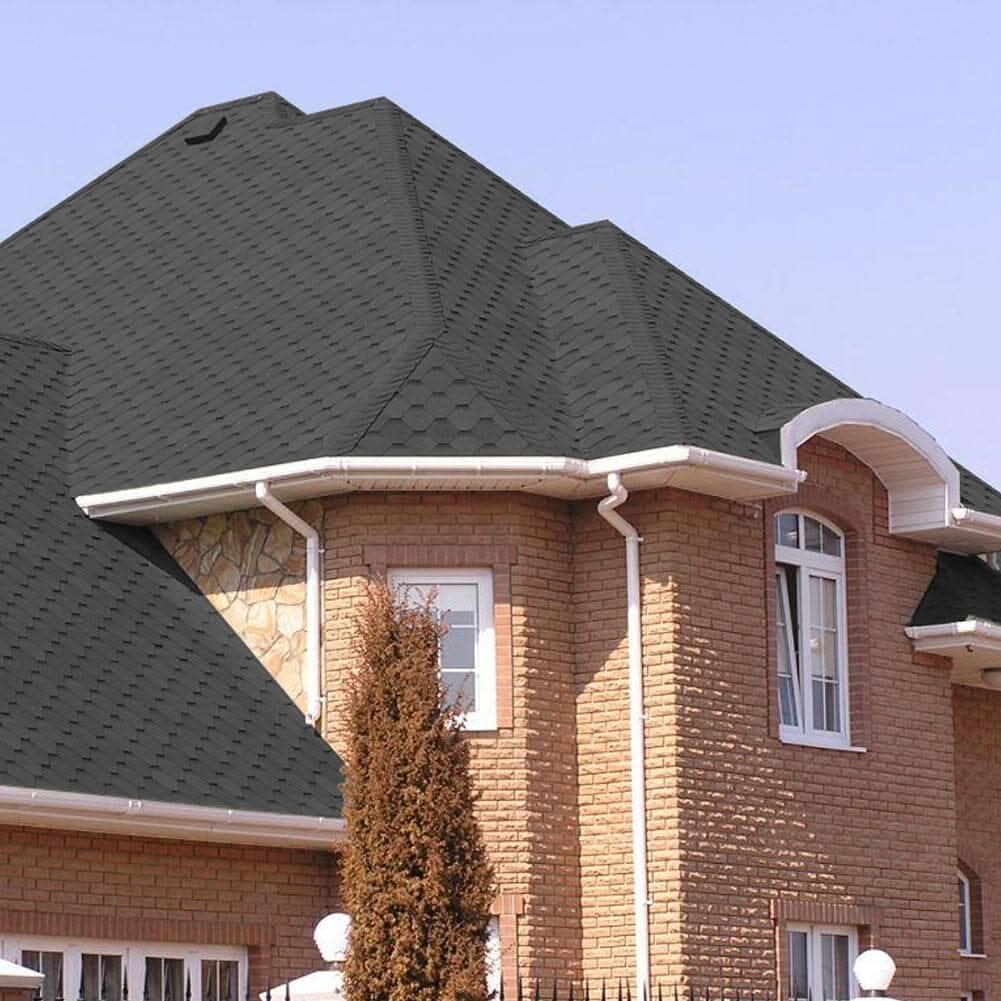 18/36Pcs Asphalt Shingles Bitumen Roofing Hexagon Shape - Black/Gery