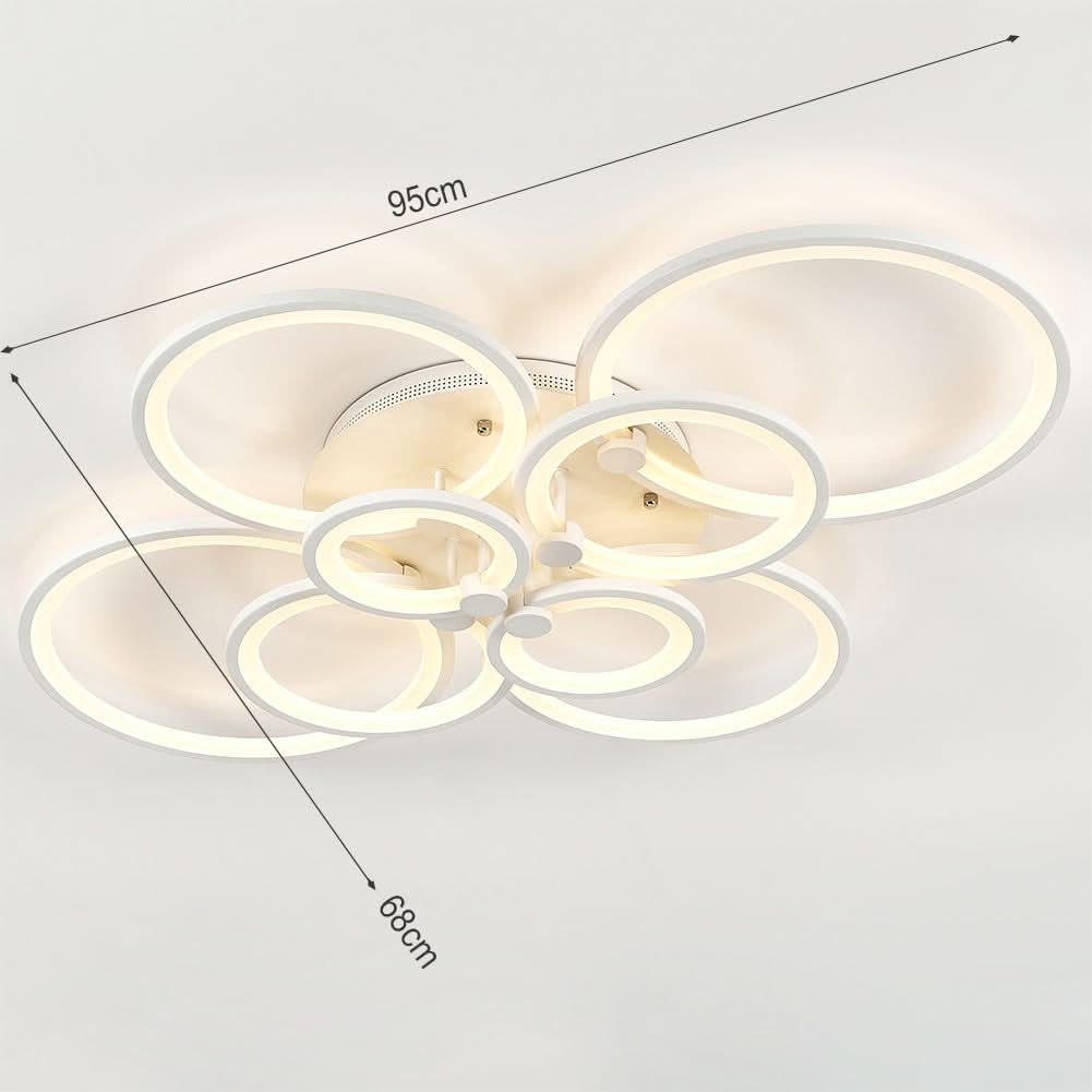 4/6/8 Rings LED Semi-Flush Ceiling Light Dimmable/Non-Dimmable