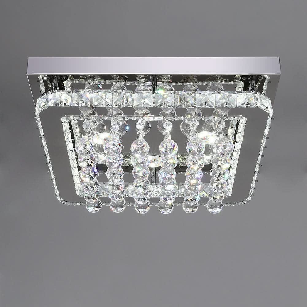 40cm W Chrome Finished Square LED Ceiling Light