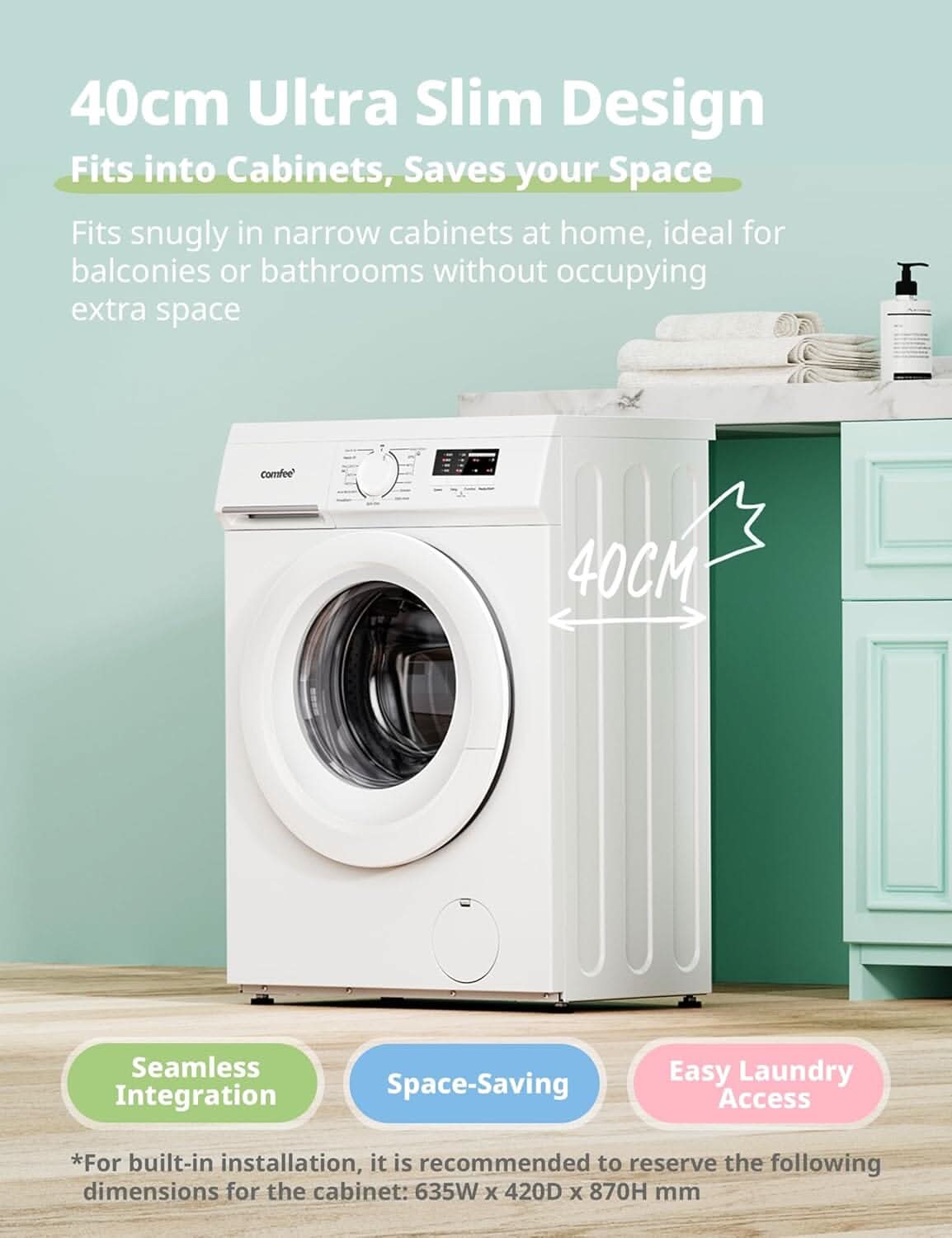 COMFEE Freestanding Washing Machine 6 / 7 KG Load White