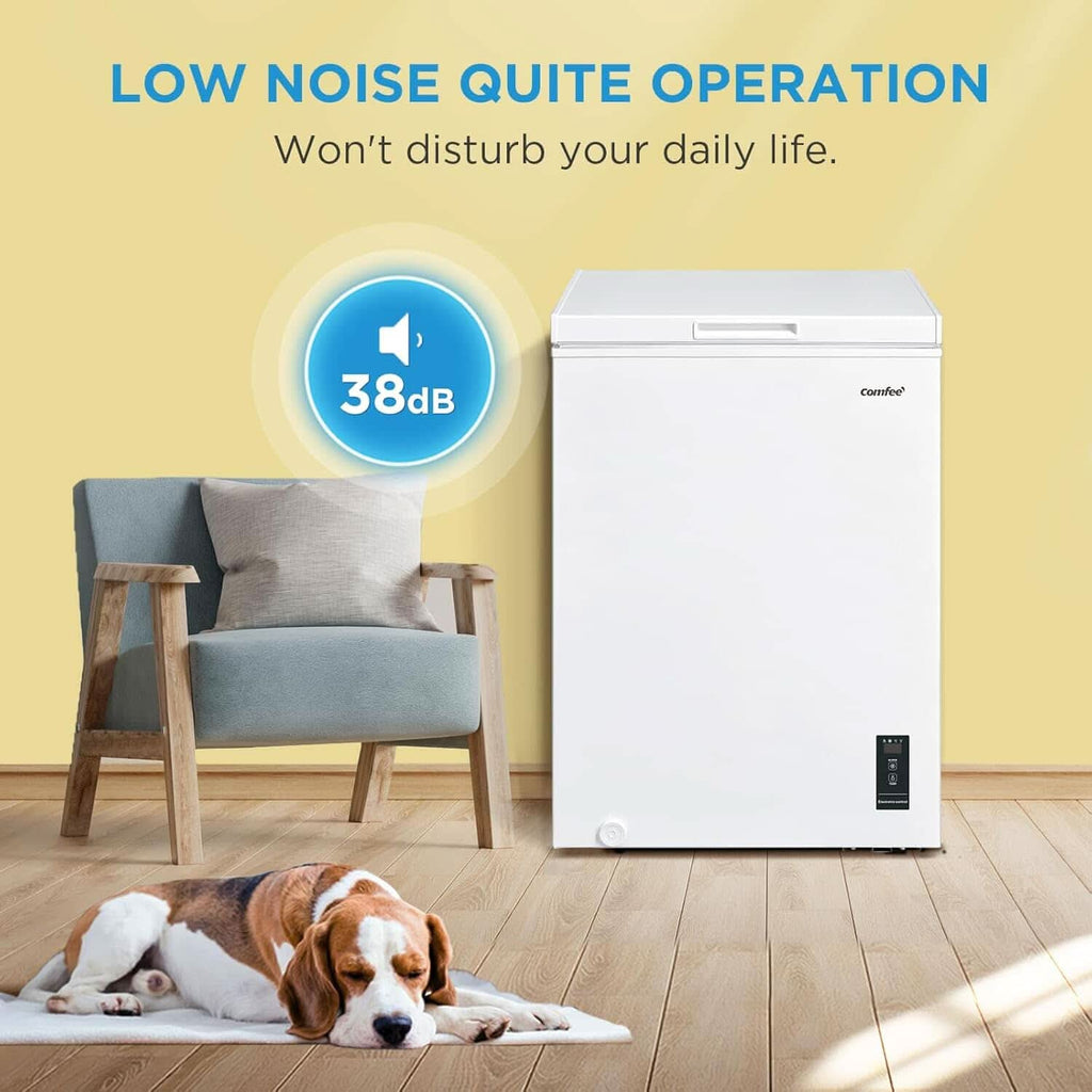 COMFEE White/Black 99L Freestanding Chest Freezer with Digital Temperature Control