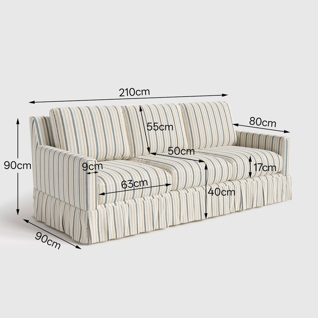 Cottonfy Country Check Sofa with Removable Skirted Covers