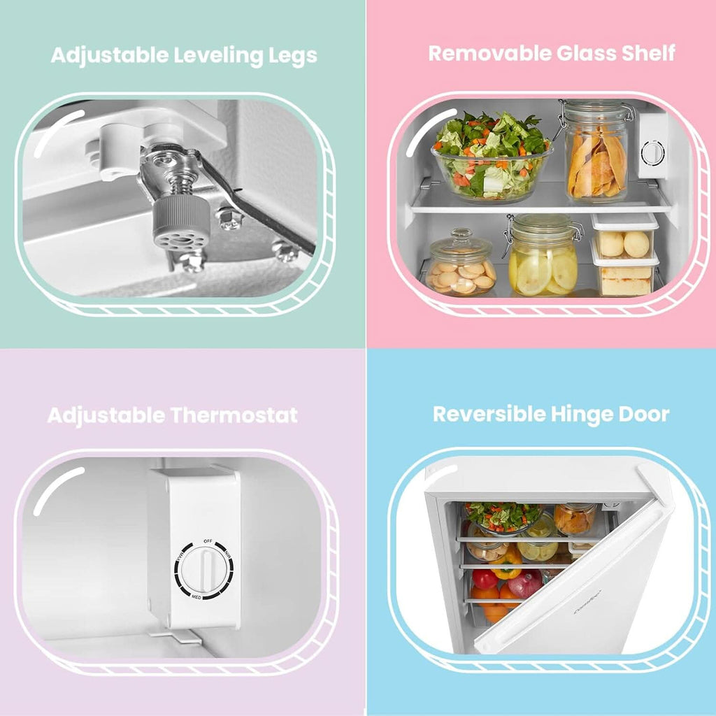 COMFEE Black/White 93L Small Fridge with Cooler Box