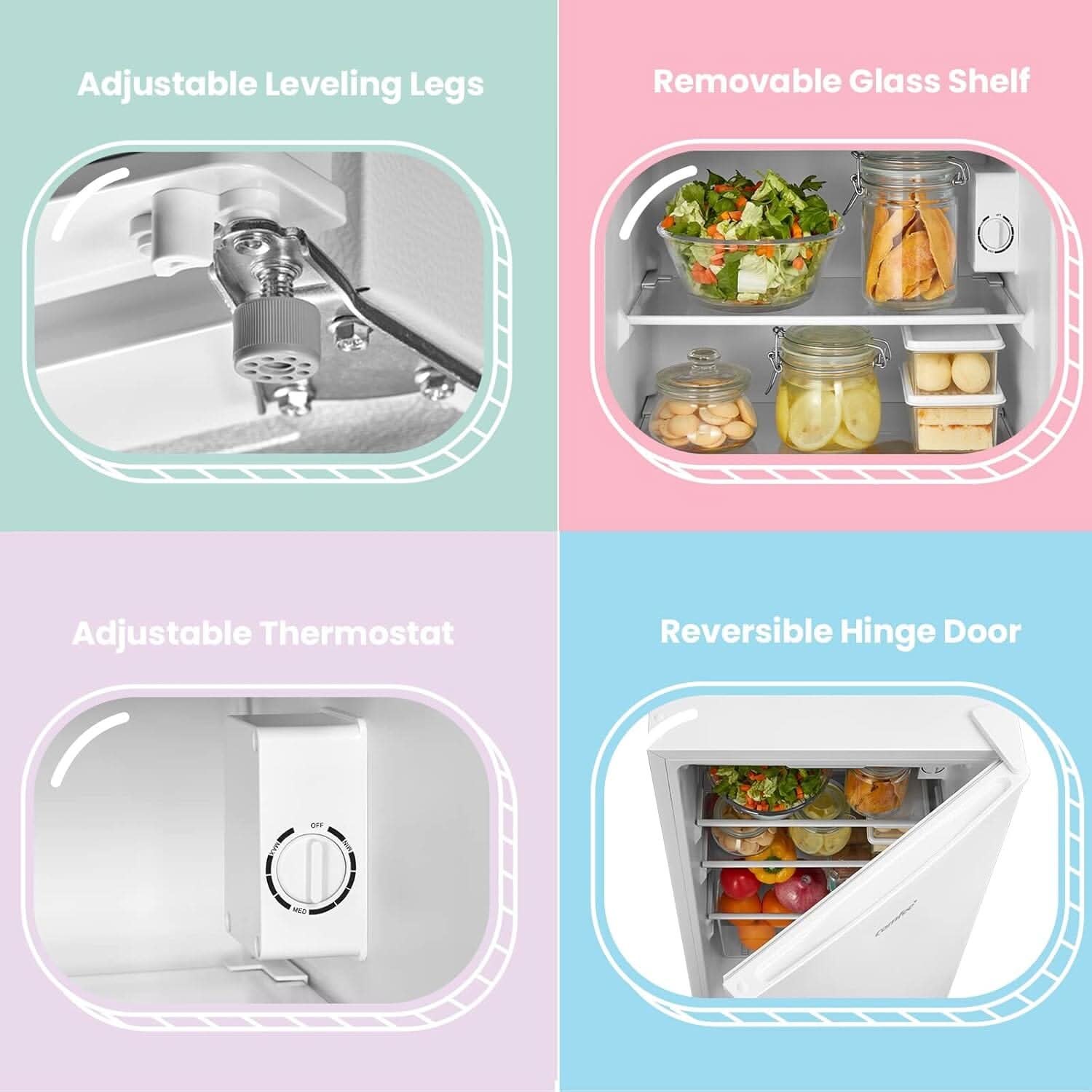 COMFEE Black/White 93L Small Fridge with Cooler Box
