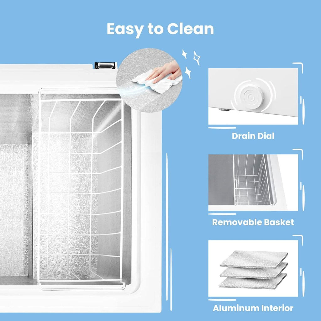 COMFEE White/Black 99L Freestanding Chest Freezer with Digital Temperature Control