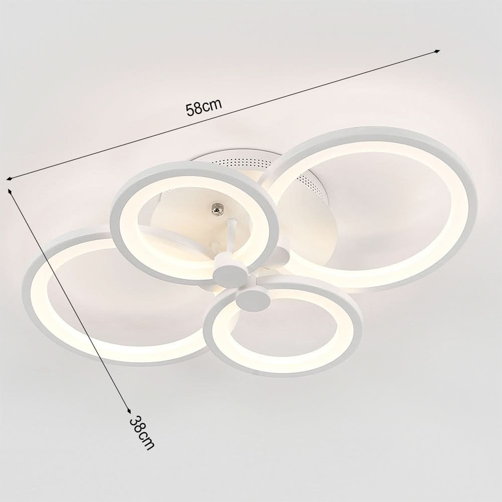 4/6/8 Rings LED Semi-Flush Ceiling Light Dimmable/Non-Dimmable