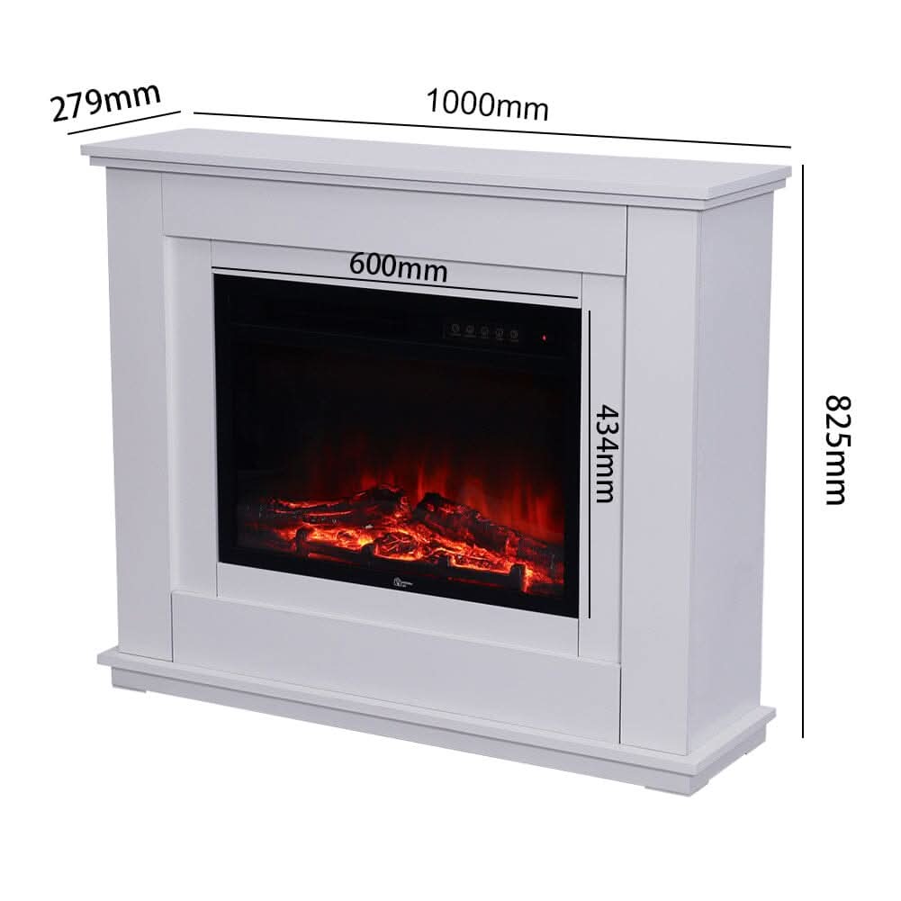 Smallbee Elegant 39-Inch Freestanding Electric Fireplace Suite with Wooden Mantel
