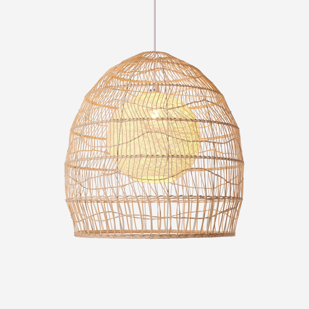 Cella-Lightsin Natural Rattan Pendant Light with Optional Woven Inner Sphere