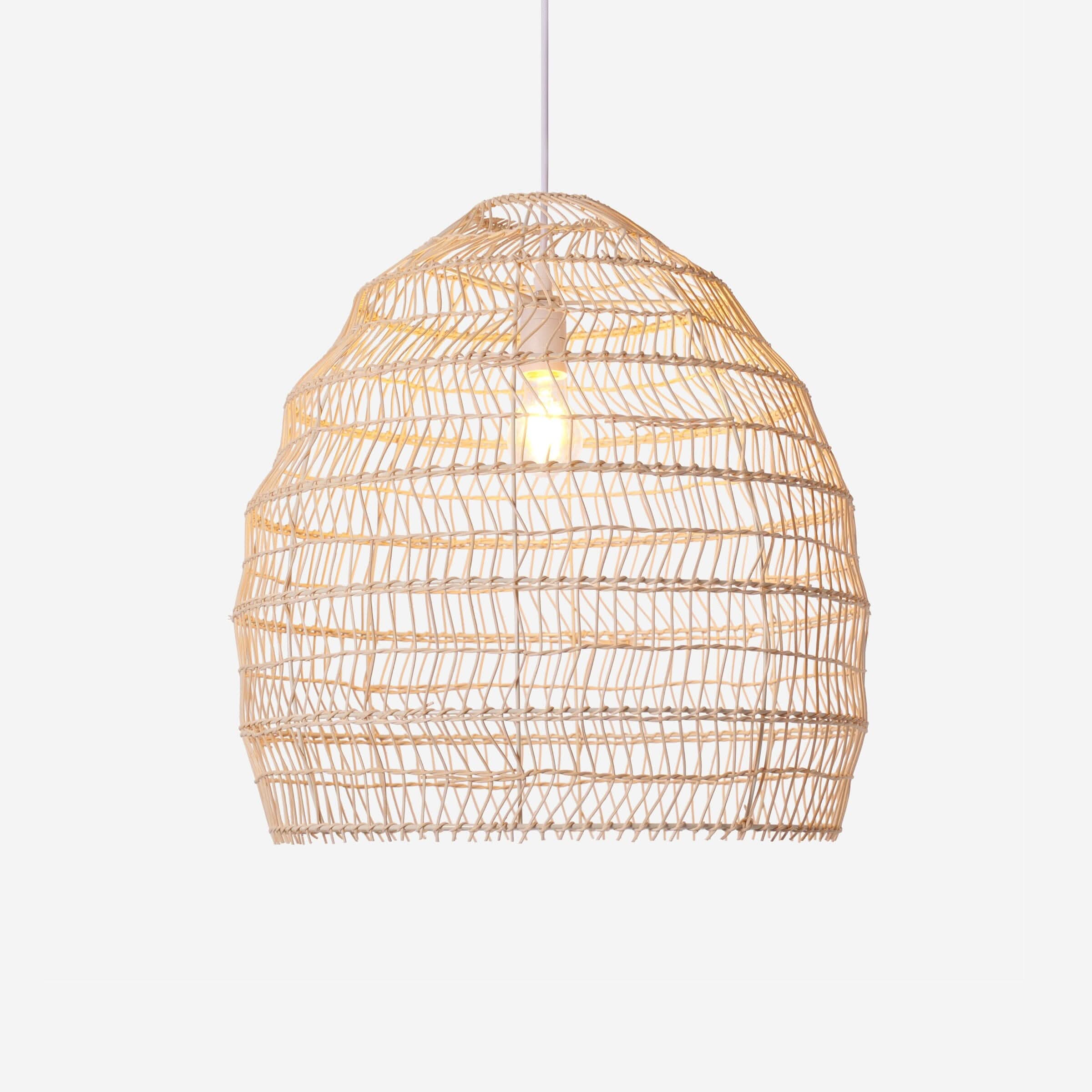 Cella-Lightsin Natural Rattan Pendant Light with Optional Woven Inner Sphere