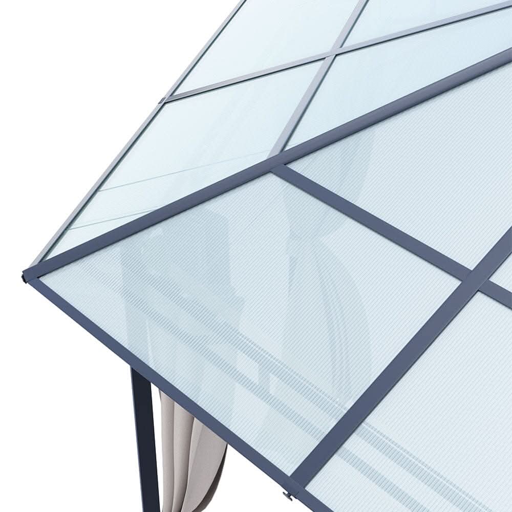Dark Grey Aluminum & Steel Hexagonal Polycarbonate Canopy