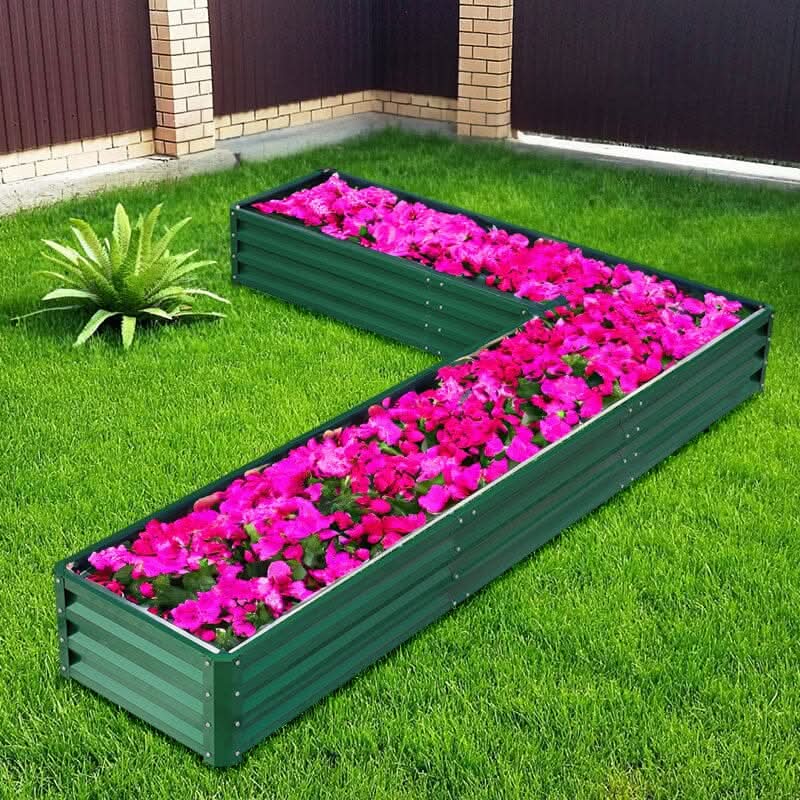 207*277*30cm Patio Corner 7-shaped Dark Green Flower Box can be Splicing