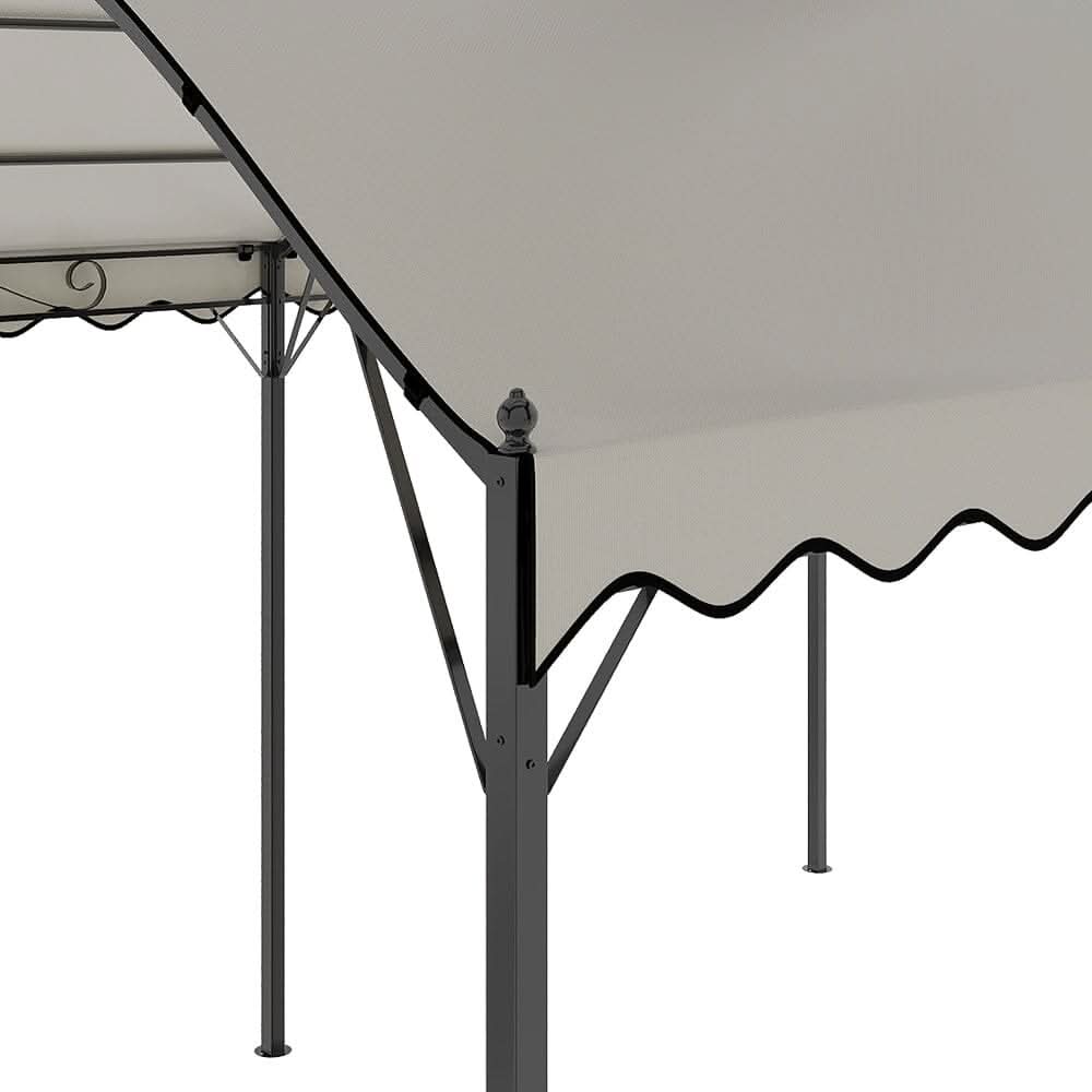 9.84 x 9.84 x 8.53 ft/ 9.84 x 13.12 x 8.53 ft Beige Arch Steel Canopy with Ground Pegs