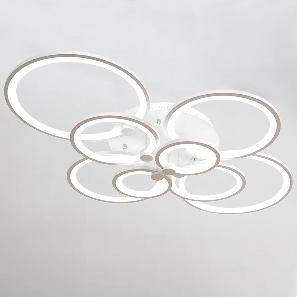 4/6/8 Rings LED Semi-Flush Ceiling Light Dimmable/Non-Dimmable