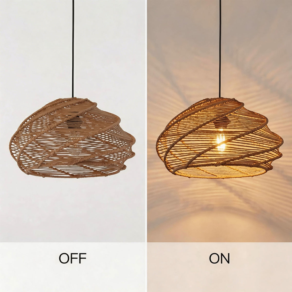 Lightsin Spiral Woven Paper Rope Pendant Light for Kitchen Island & Dining Room