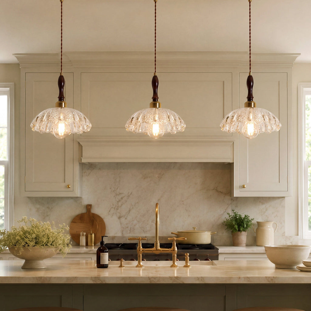 3-Light Walnut Resin Mini Pendant Light | Adjustable Bar Ceiling Lamp