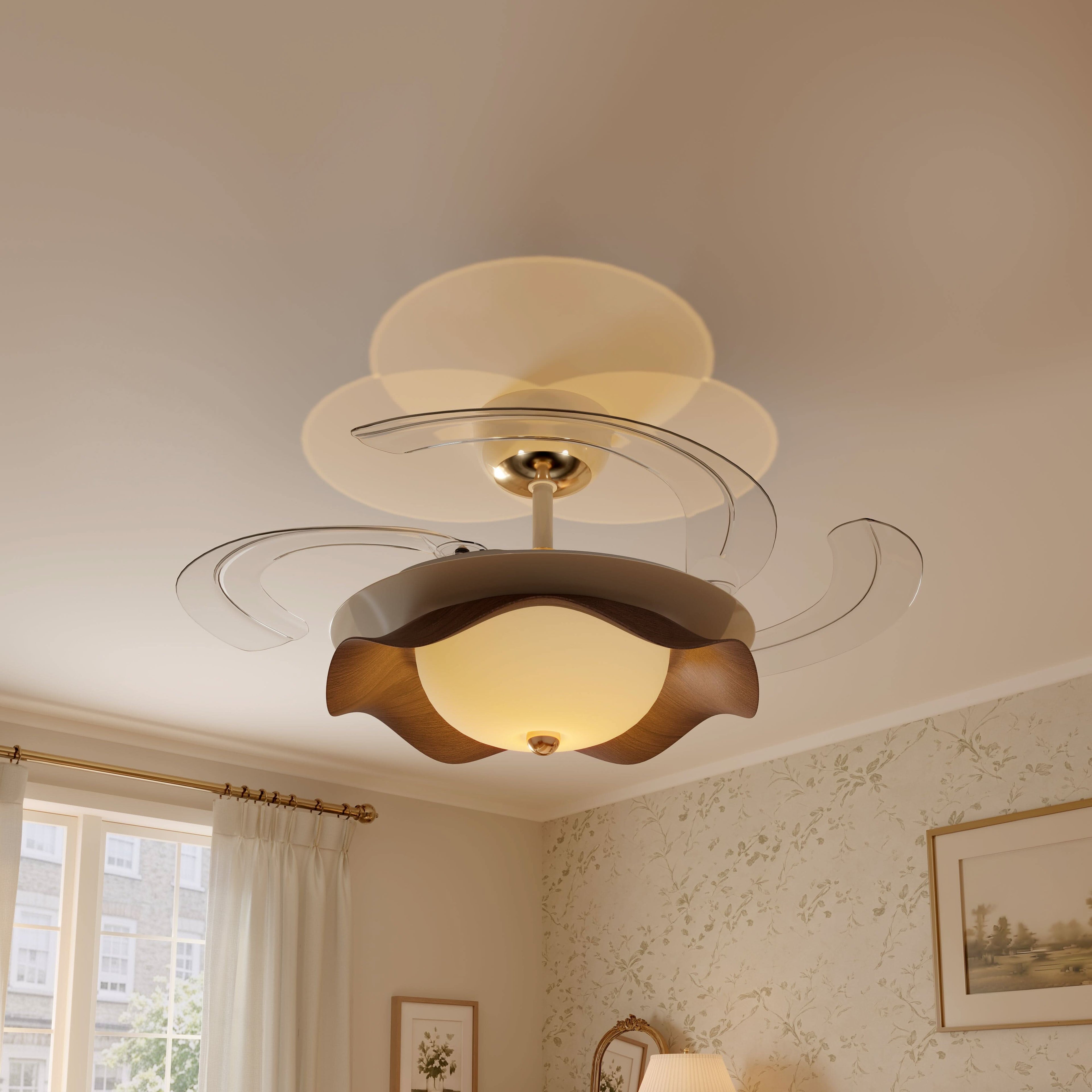 Lightsin 42 Inch Ceiling Fan with Dimmable LED and Reverse Airflow