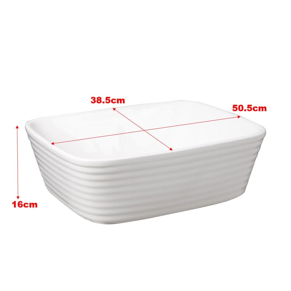 50.5cm W Bathroom White Square Countertop Sink