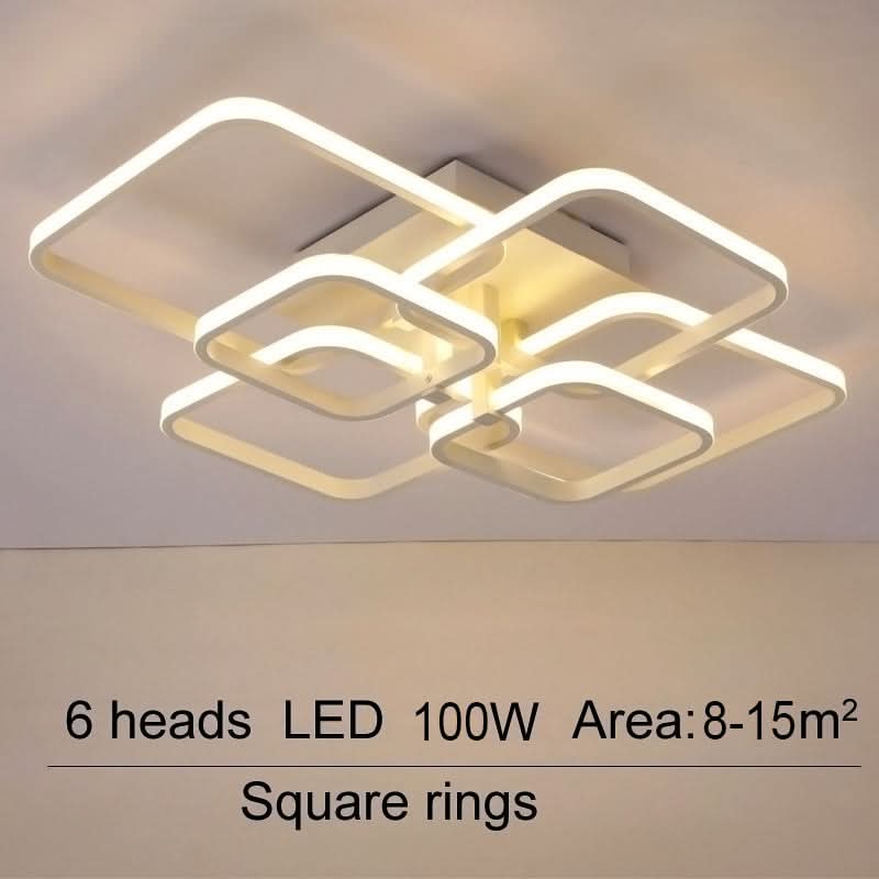4/6/8 Lights Square LED Ceiling Light with Remote Control