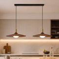 Walnut Double Pendant Light | Linear E27 Ceiling Lamp