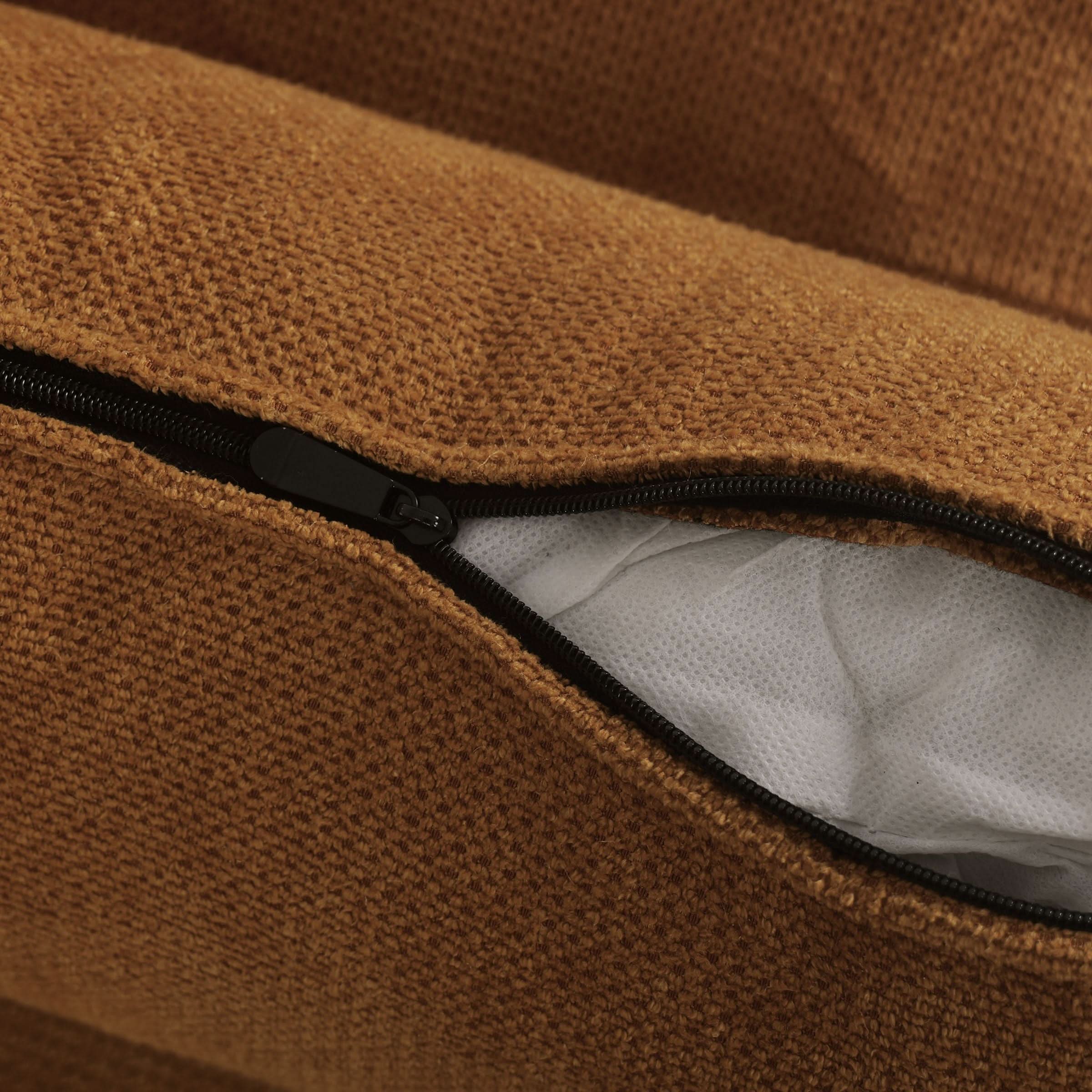 Caramel & Ginger Yellow Fabric Sofa Bed with Adjustable Backrest and Easy Pull-Out Mechanism