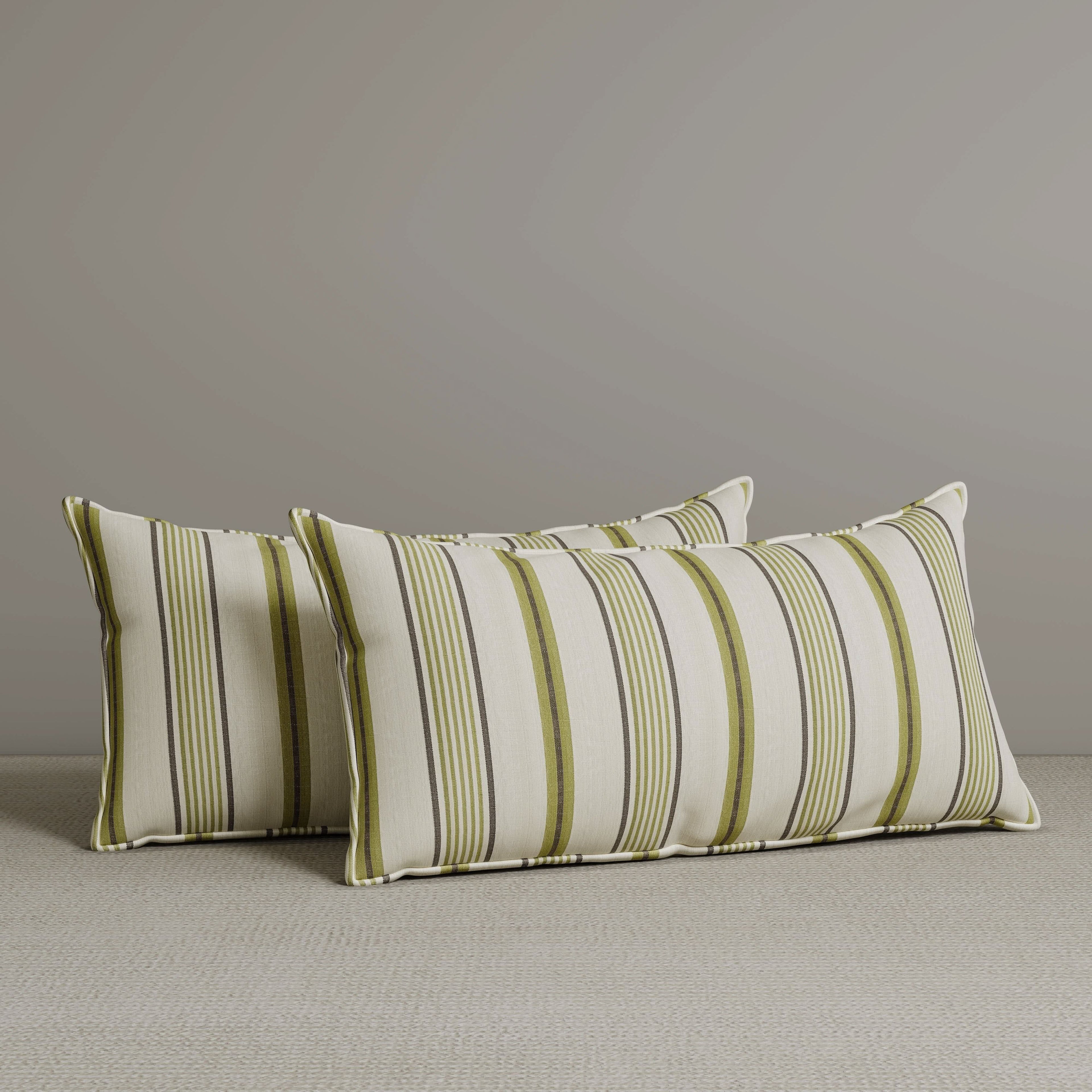 ‍Exclusive Waist Cushion in Moss Green Striped Cotton Linen, 56*27*12 CM (100% off)