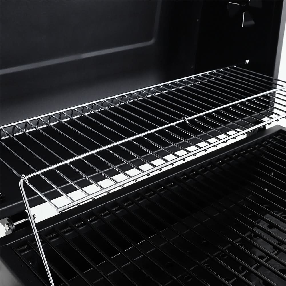 3ft Outdoor Carbon Steel BBQ Cooker BBQ Grill Side Shelves